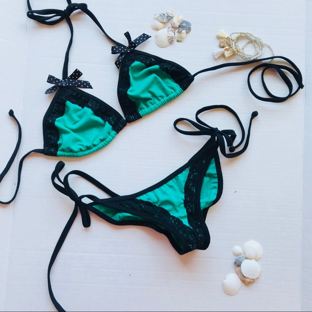 Emerald Green swim suit  scrunch butt